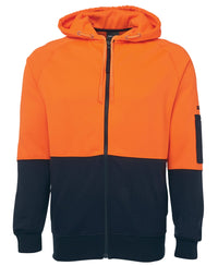 JB's Hi Vis Full Zip Fleecy Hoodie