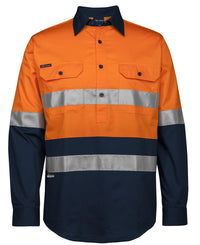 JB's Hi Vis (D+N) Close Front L/S 150g Work Shirt