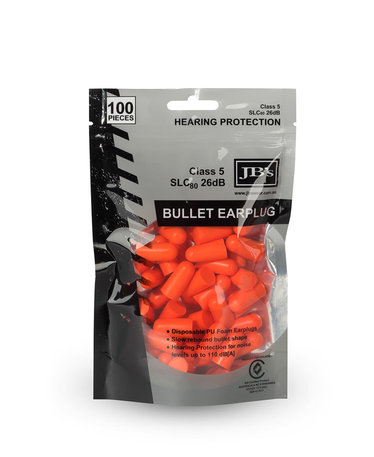 JB's Bullet Shaped Earplug (100 pieces)