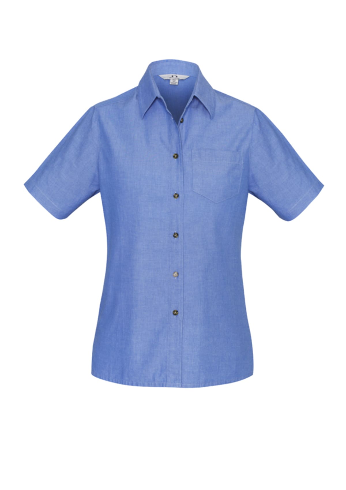 Womens Chambray Short Sleeve Shirt