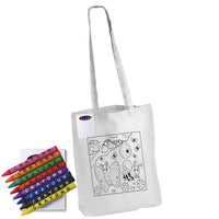 Colouring Long Handle Cotton Bag & Crayons