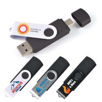 Swivel USB Flash Drive Dual 8GB