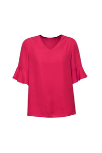 Womens Aria Fluted Sleeve Blouse