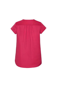 Womens Kayla V-Neck Pleat Blouse