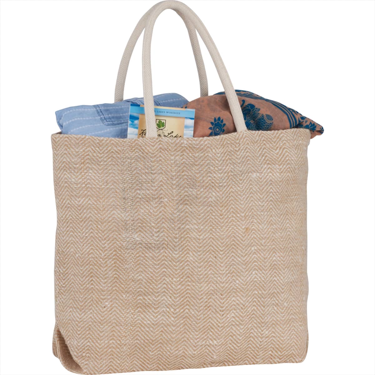 Herringbone Jute Tote 29L