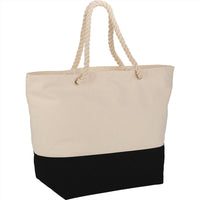 Zippered 12oz Cotton Canvas Rope Tote