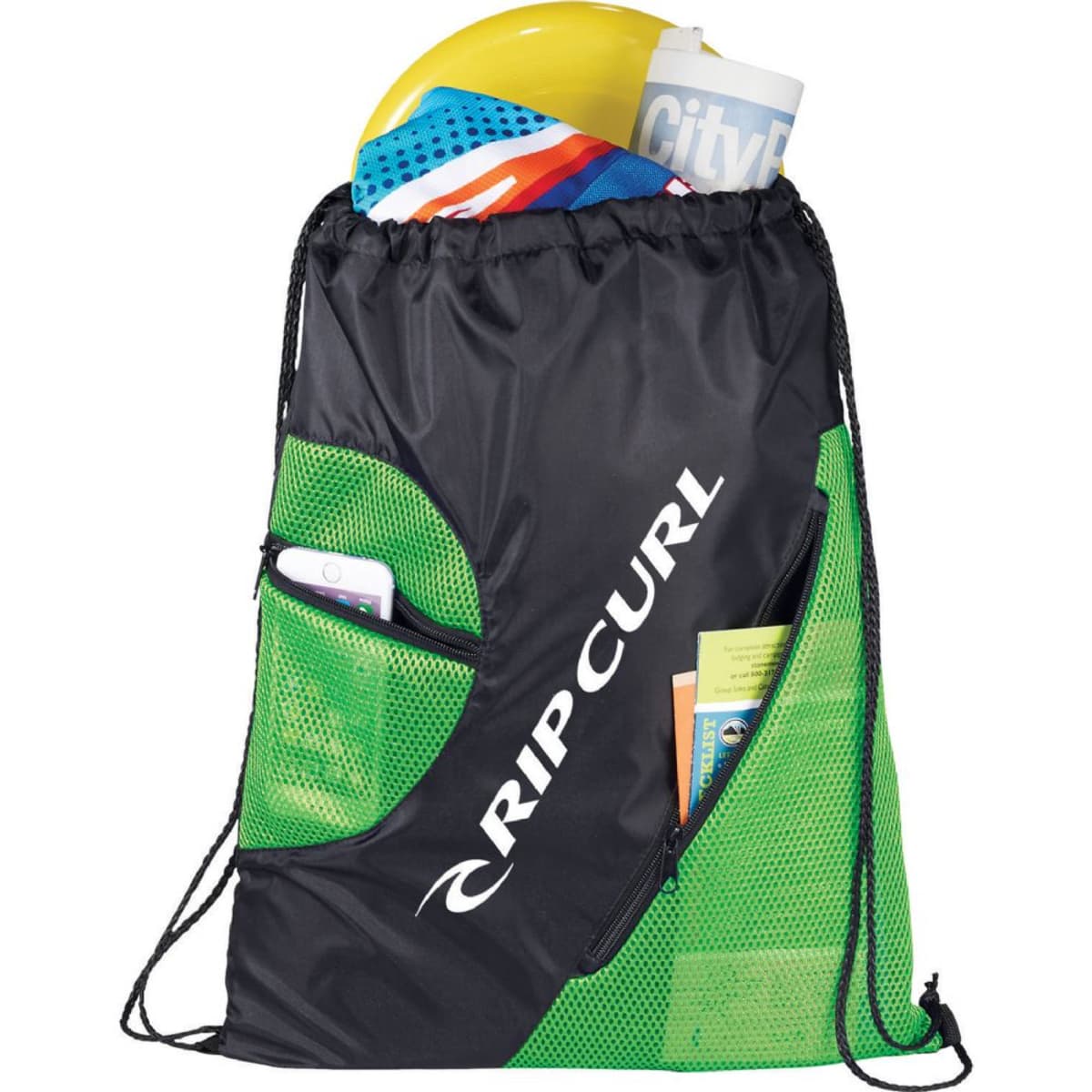 Zippered Mesh Drawstring Sportspack