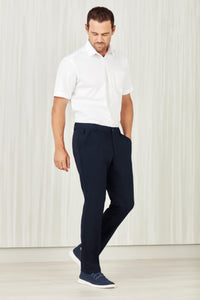 Mens Comfort Waist Flat Front Pant