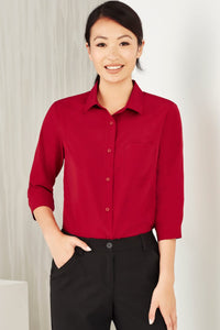 Womens Florence Plain 3/4 Sleeve Shirt