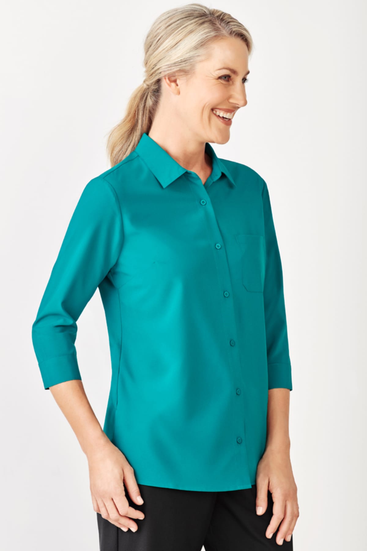 Womens Florence Plain 3/4 Sleeve Shirt