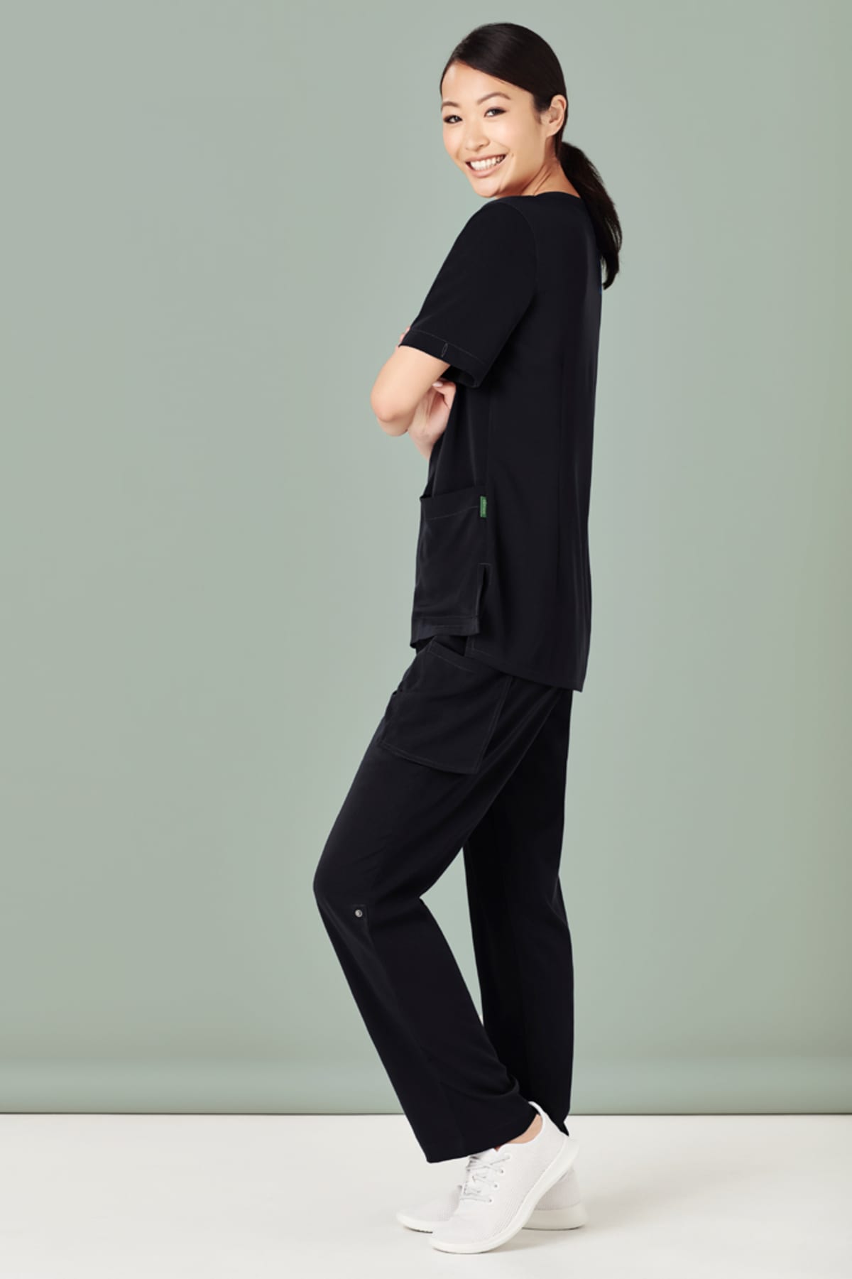 Womens Avery Round Neck Scrub Top