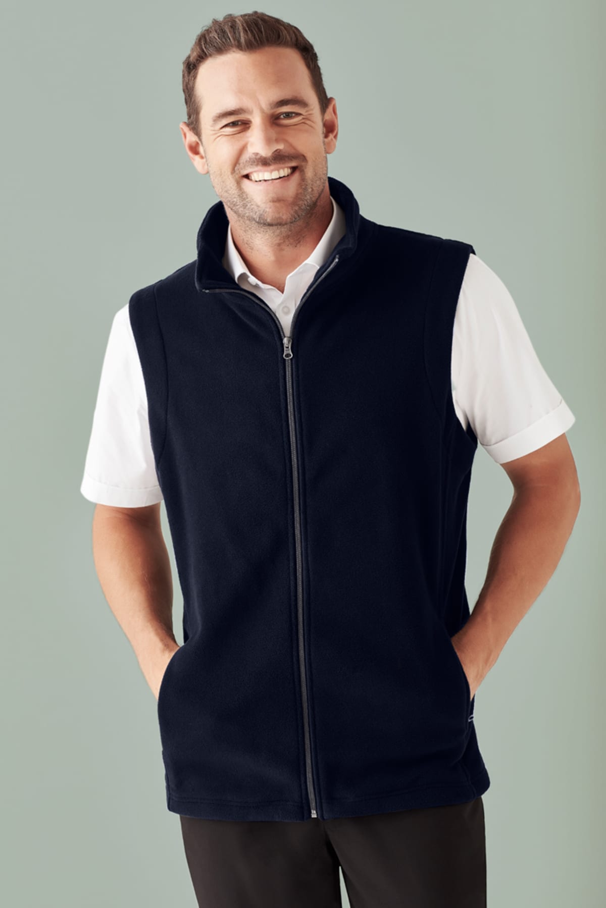 Mens Plain Micro Fleece Vest