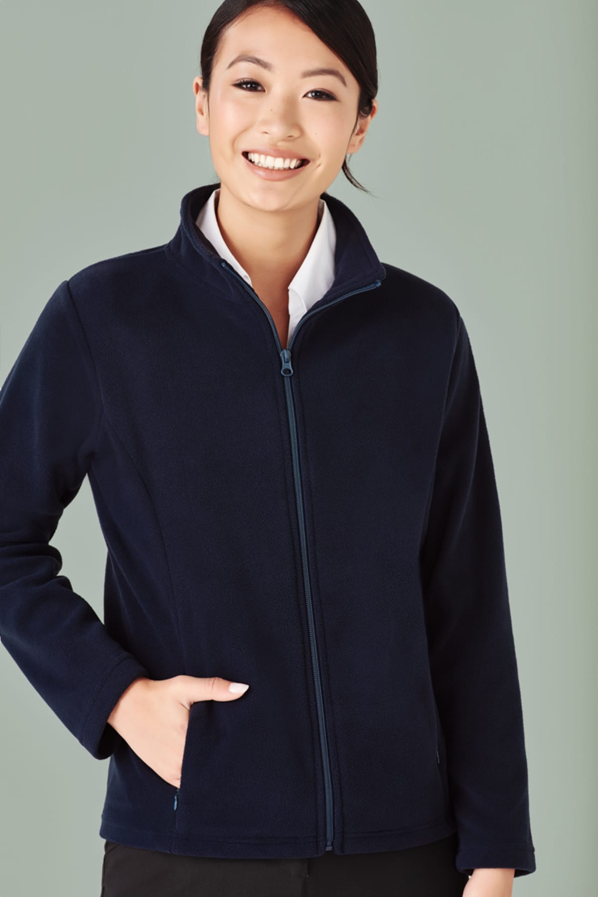 Womens Plain Micro Fleece Jacket