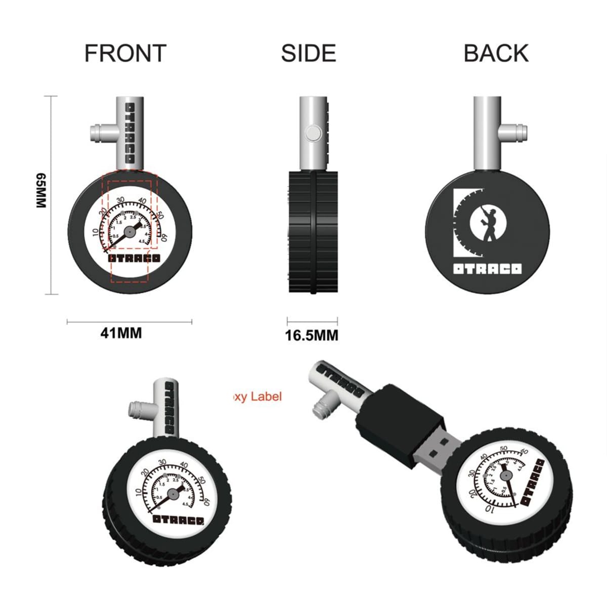 2D with Epoxy USB Flash Drive