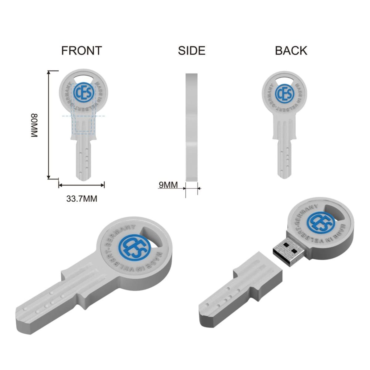 2D Custom USB Flash Drive - Factory Direct Indent Pricing