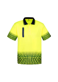 Mens Hi Vis Tracks Short Sleeve Polo