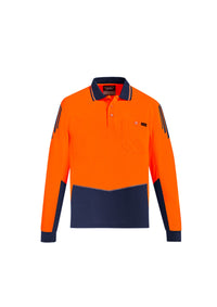 Mens Hi Vis Flux Long Sleeve Polo