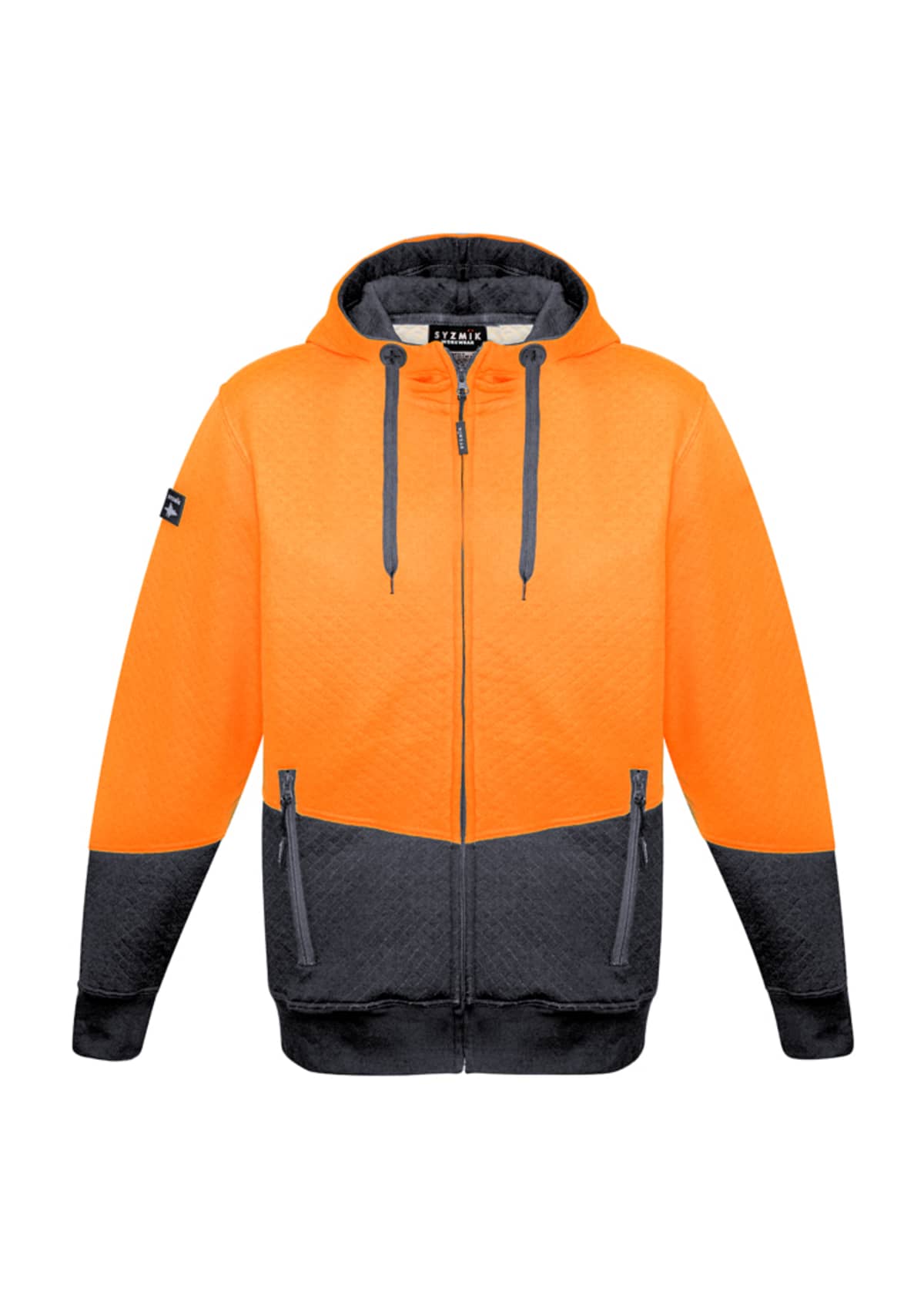 Unisex Hi Vis Textured Jacquard Full Zip Hoodie