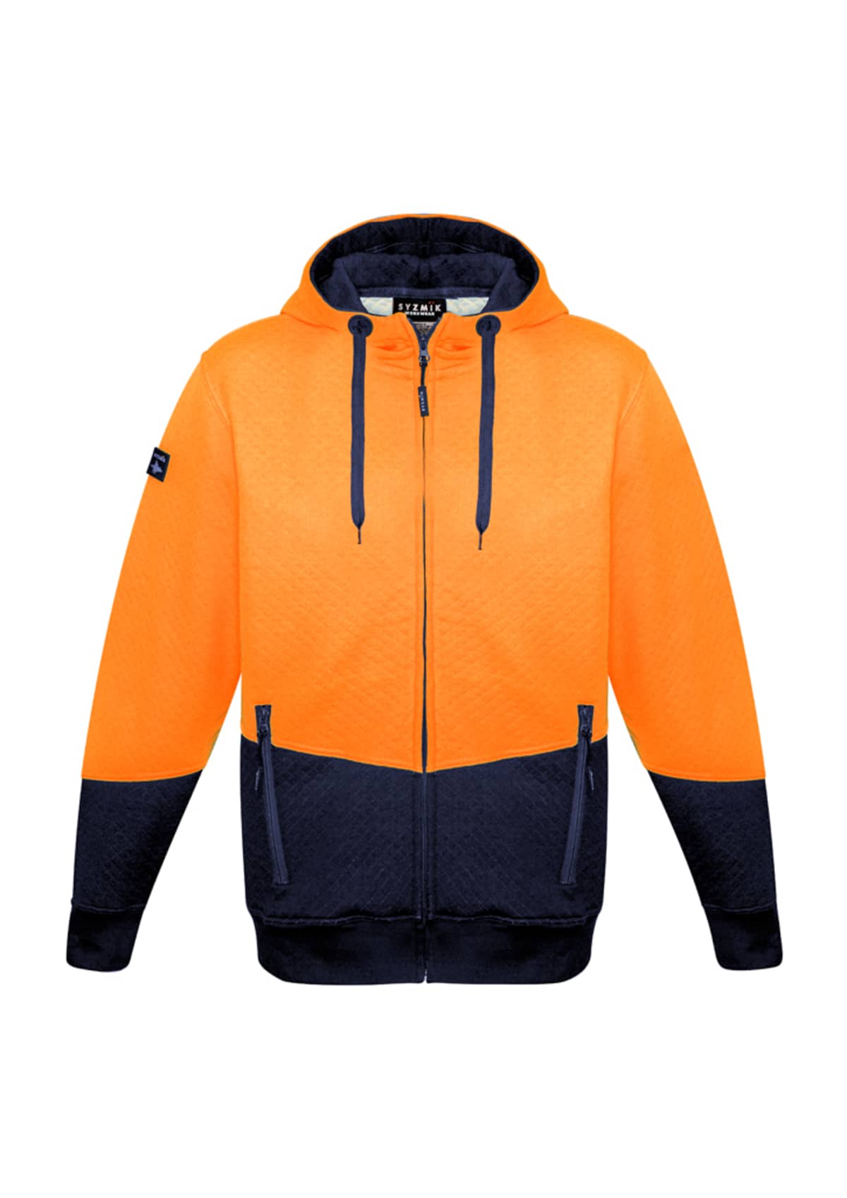 Unisex Hi Vis Textured Jacquard Full Zip Hoodie