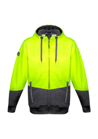 Unisex Hi Vis Textured Jacquard Full Zip Hoodie