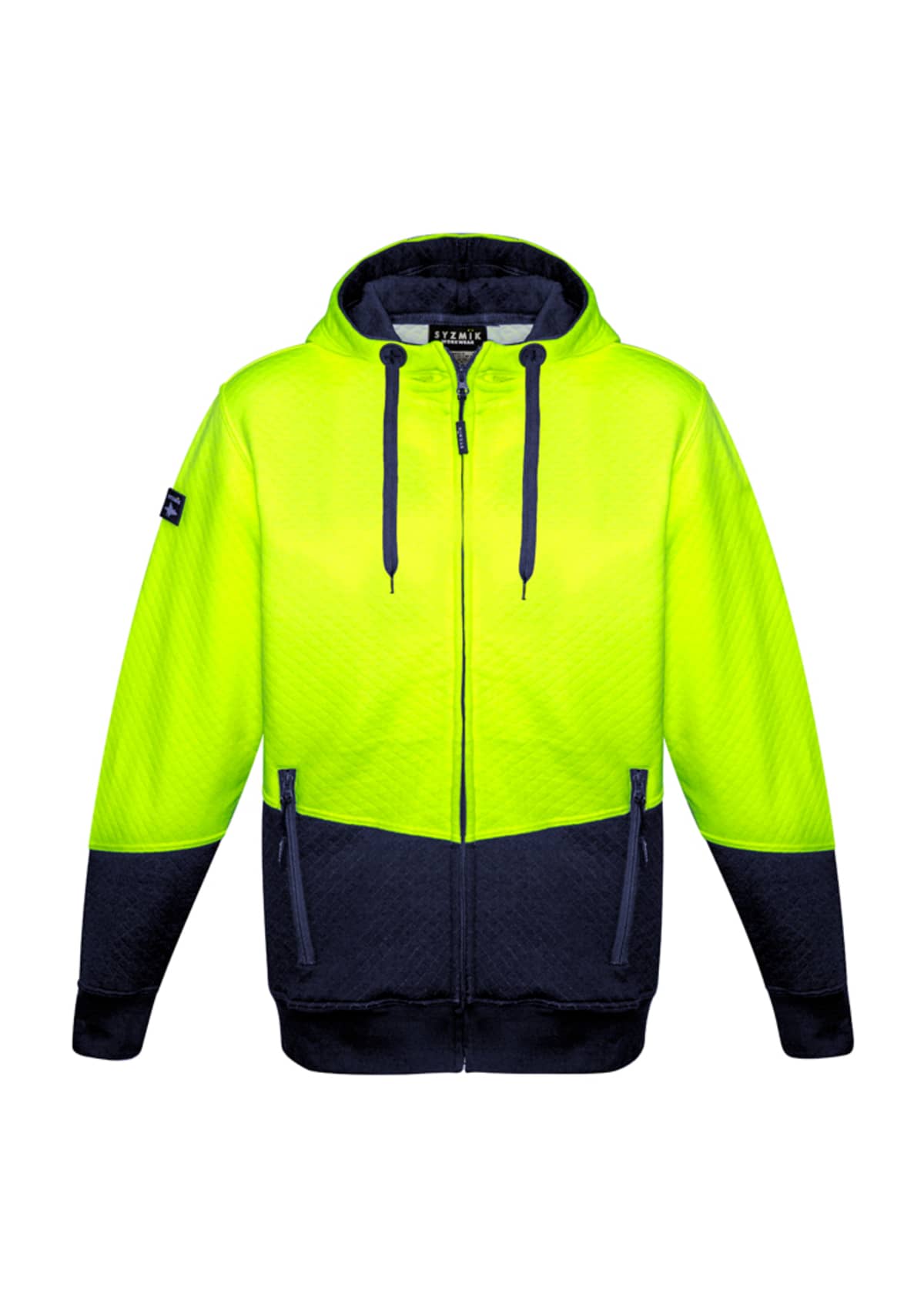 Unisex Hi Vis Textured Jacquard Full Zip Hoodie