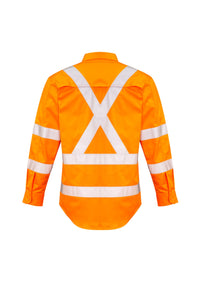 Mens Hi Vis X Back Taped Long Sleeve Shirt