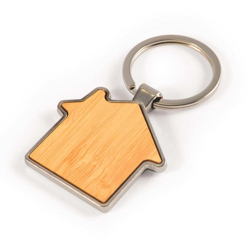 House Bamboo Zinc Keytag