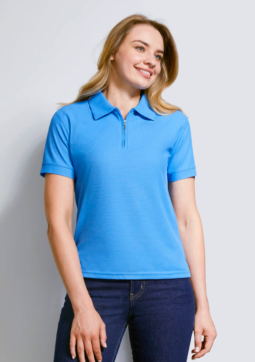 Womens Micro Waffle Short Sleeve Polo