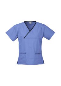 Classic Womens Contrast Crossover Scrub Top