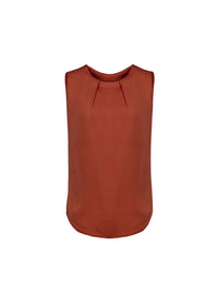 Womens Estelle Sleeveless Pleat Detail Blouse