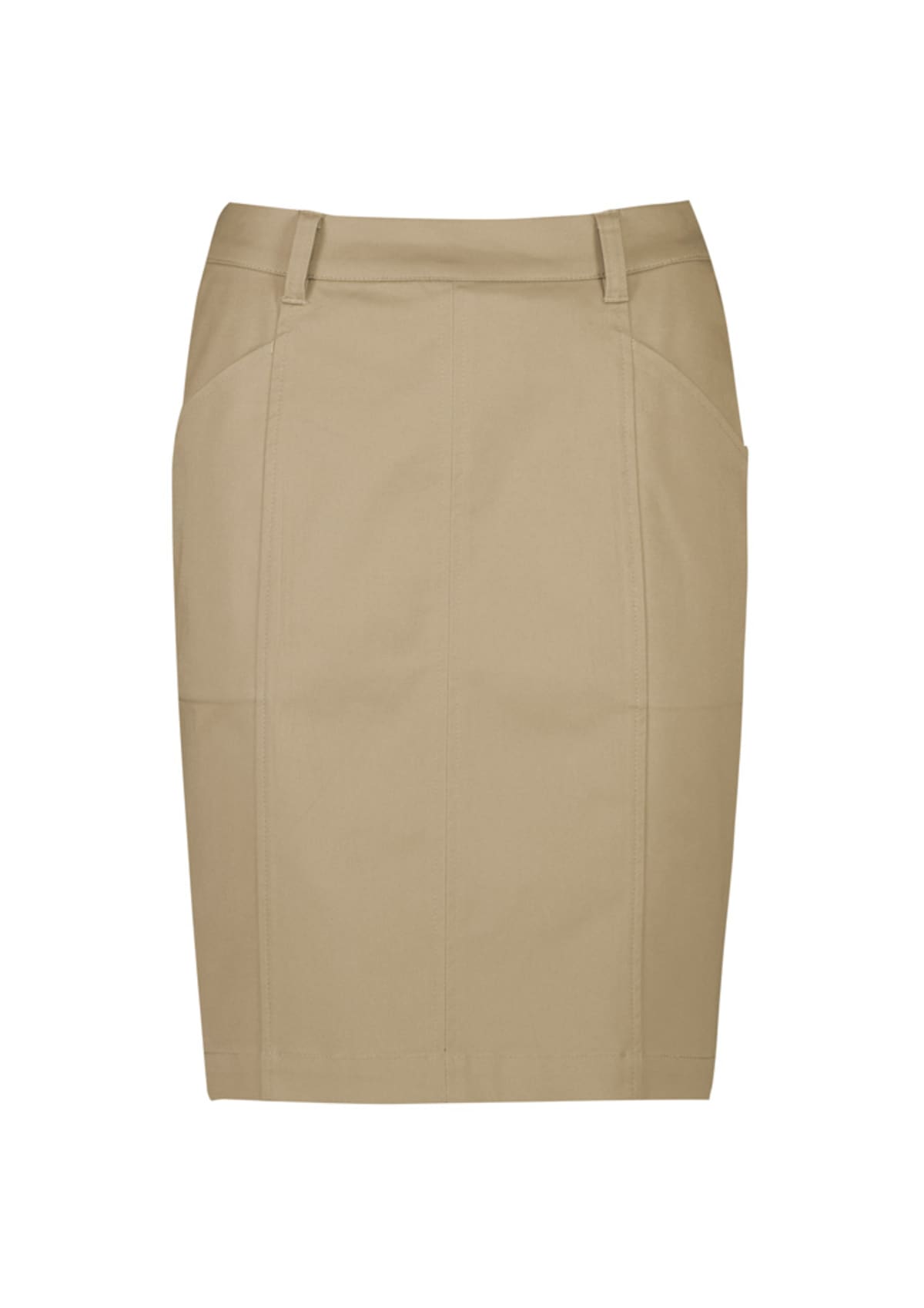 Womens Mid Waist Stretch Chino Skirt