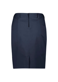 Womens Mid Waist Stretch Chino Skirt
