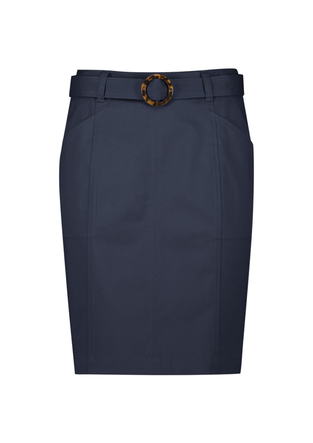 Womens Mid Waist Stretch Chino Skirt