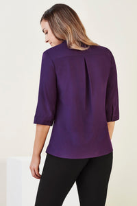 Womens Florence Plain 3/4 Sleeve Shirt