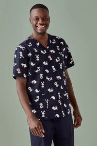 Mens Printed Best Friends Scrub Top