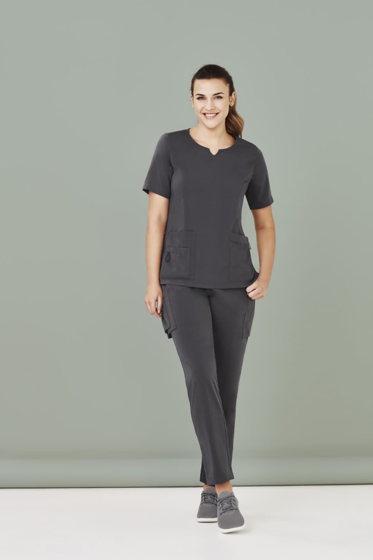 Womens Avery Round Neck Scrub Top