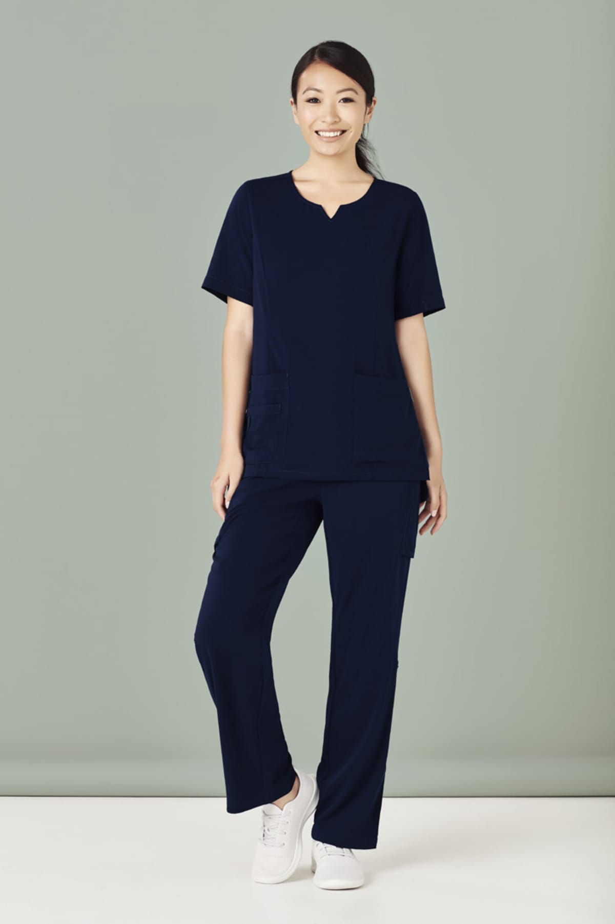 Womens Avery Round Neck Scrub Top