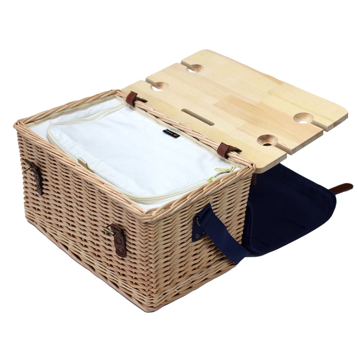 Trekk Wicker Basket With Picnic Table